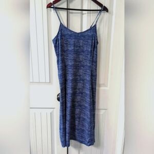 Old Navy Blue & White Waves Dress Size Medium Petite